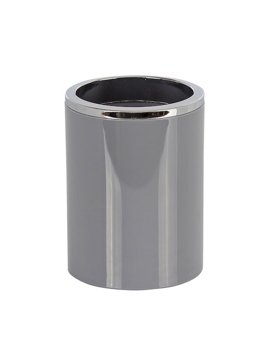 SteweHome Bathroom Accessory Set Plastic Grey 5 Pieces