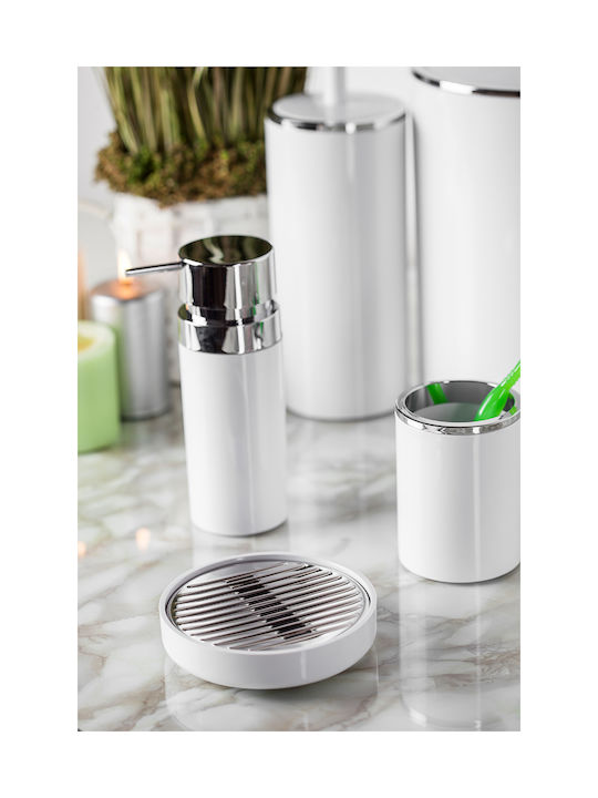 SteweHome Bathroom Accessory Set Plastic White 5 Pieces