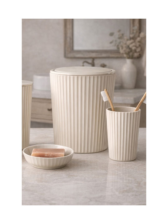 SteweHome Set Accesorii Baie Plastic Bej 5 Bucăți