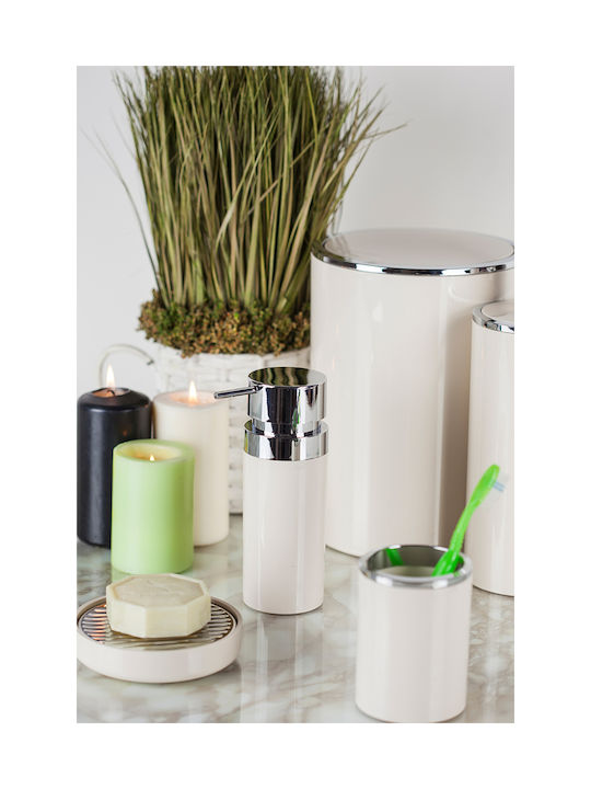 SteweHome Bathroom Accessory Set Plastic Beige 5 Pieces