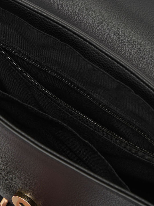 Damentasche mit Klappe in Schwarz