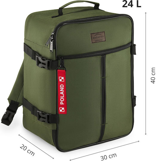 Zagatto Geantă Voiaj Înapoi 24lt Verde Din Țesătură L30xL20xÎ40cm