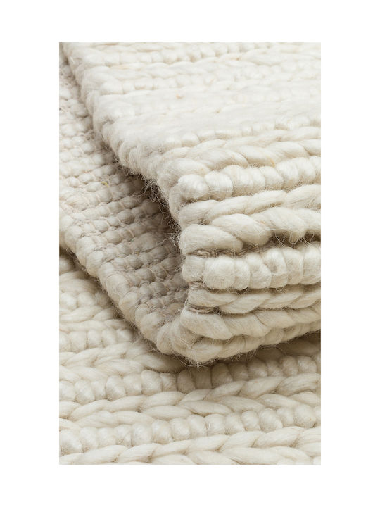 SteweHome Handmade White Runner Rug 80x300cm