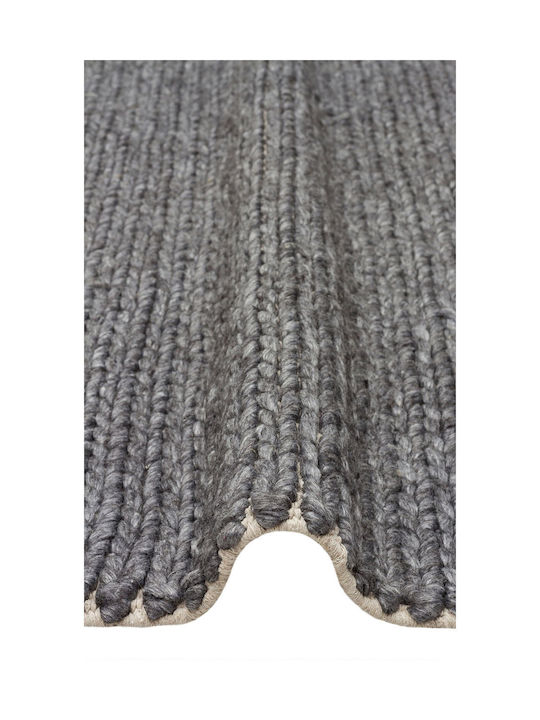 SteweHome Handmade Gray Runner Rug 80x300cm
