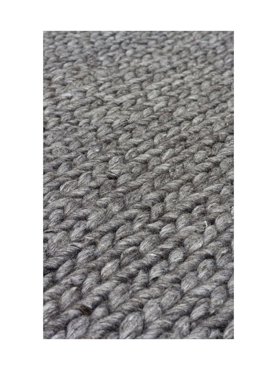 SteweHome Handmade Gray Runner Rug 80x300cm