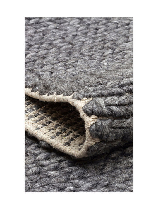 SteweHome Handmade Gray Runner Rug 80x300cm