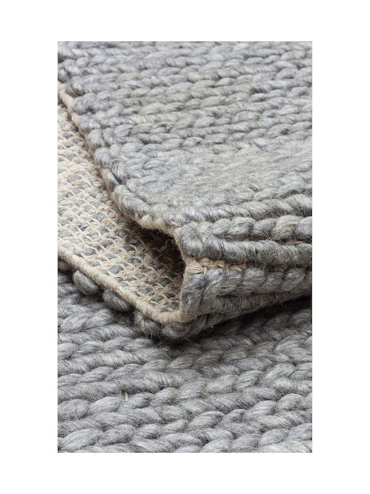 SteweHome Handmade Gray Runner Rug 80x150cm