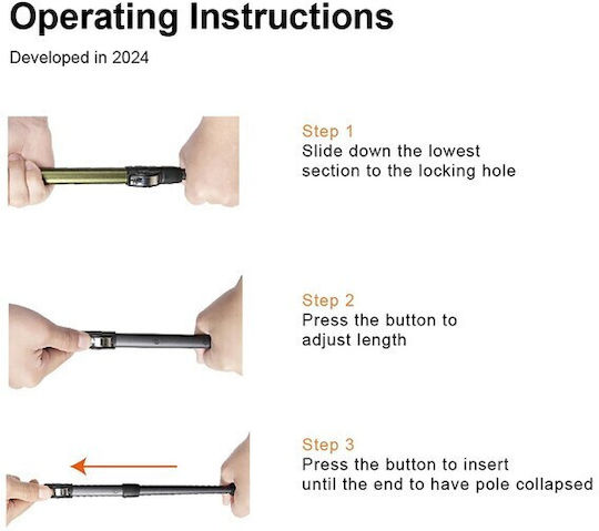 Alpin Telescopic Trekking Poles 2 Pieces Orange