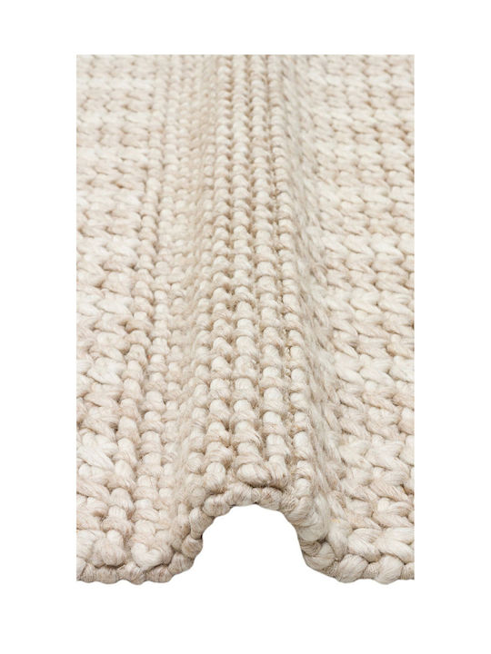SteweHome Handmade Beige Runner Rug 80x300cm