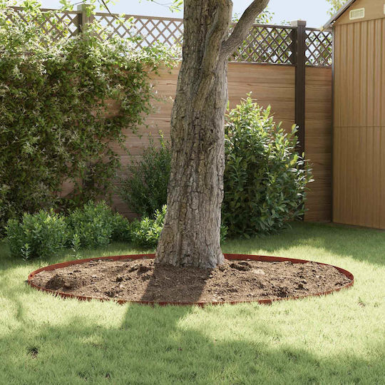 vidaXL Metal Garden Hedge in Brown Color 10 Pieces