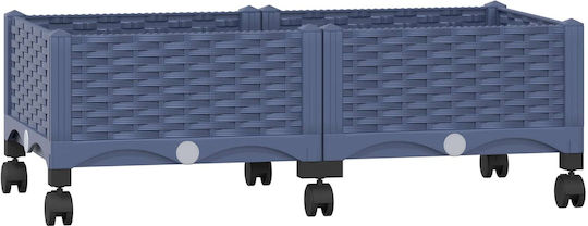 vidaXL Plastic Blue Grey Planter Box 80x40x33cm