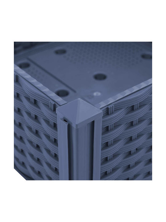 vidaXL Ζαρντινιέρα Πλαστική Μπλε Γκρι 120x40x48εκ.