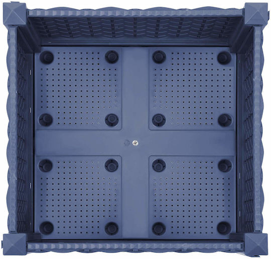 vidaXL Кутия За Саксии Пластмасова Синя Сива 40x40x33см