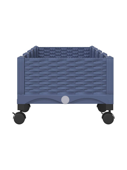 vidaXL Пластмасова Кутия За Саксии Синьо Сиво 160x40x33см