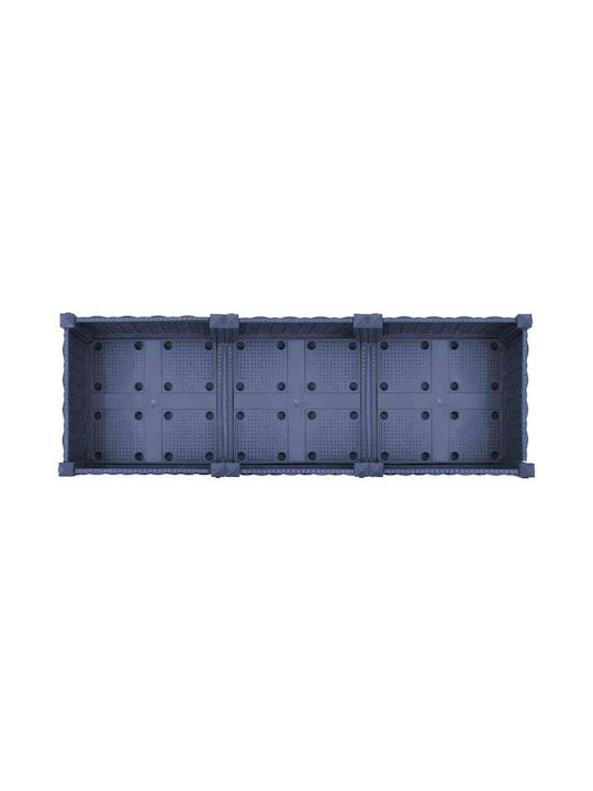vidaXL Ζαρντινιέρα Πλαστική Μπλε Γκρι 120x40x33εκ.