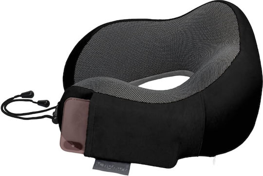 Activ Space Μαξιλαράκι Ταξιδίου Memory Foam με Θήκη Μεταφοράς Μαύρο