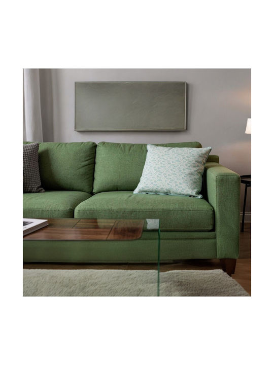 Oxygen Διακοσμητική Μαξιλαροθήκη Eco Text Fabric Τιρκουάζ 45x45εκ.