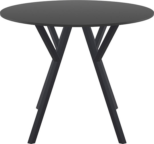 Max Στρογγυλό Black 90x90x74εκ. Max Στρογγυλό Black 90x90x74εκ.