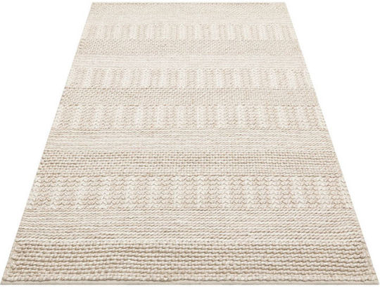 SteweHome Handmade Rectangular Beige Rug 130x190cm