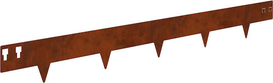 vidaXL Metal Garden Hedge in Brown Color 1m x 12cm 30 Pieces
