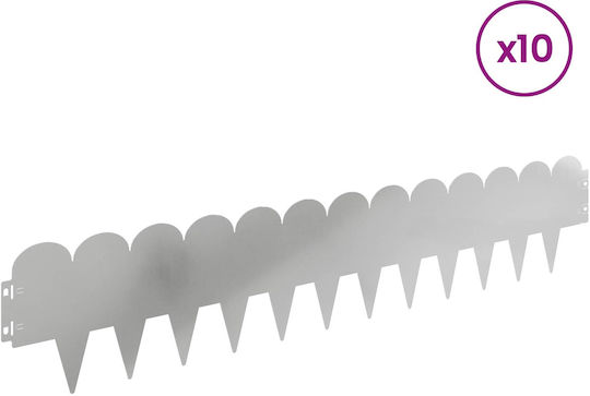 vidaXL Metallische Gartenhecke in Silber Farbe 20cm x 1.03m 10 Stück
