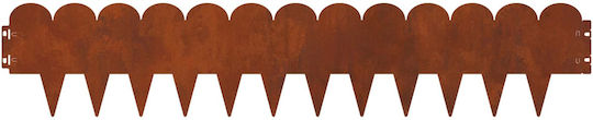 vidaXL Metal Garden Hedge in Brown Color 20cm x 1.03m 10 Pieces