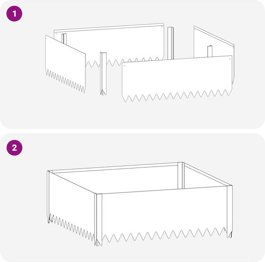 vidaXL Gardă Vie De Grădină Metalică Argintie 1x1m 4 Bucăți