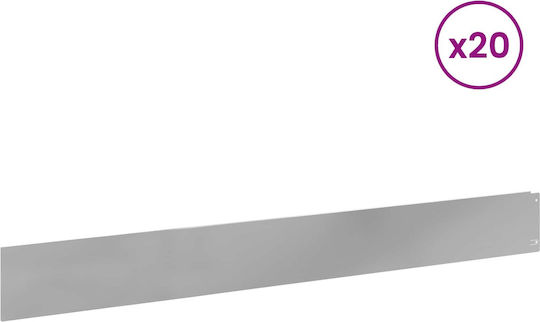 vidaXL Metallische Gartenhecke in Silber Farbe 1m x 12cm 20 Stück