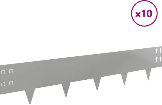 vidaXL Metallische Gartenhecke in Silber Farbe 1m x 20cm 10 Stücke