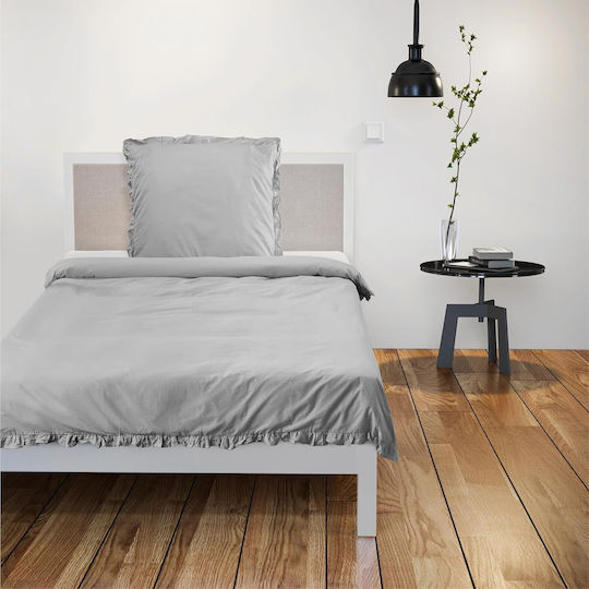 Jemidi24 Set Huse Pentru Pilote 135x200cm Simplă Cu Față De Pernă Gri