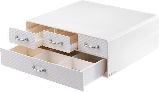 Navaris Suport Pentru Capsule Cafea 96 Capsule Compatibil Nespresso 4 Sertare 34 X 32 X 13 Cm Plastic Crem