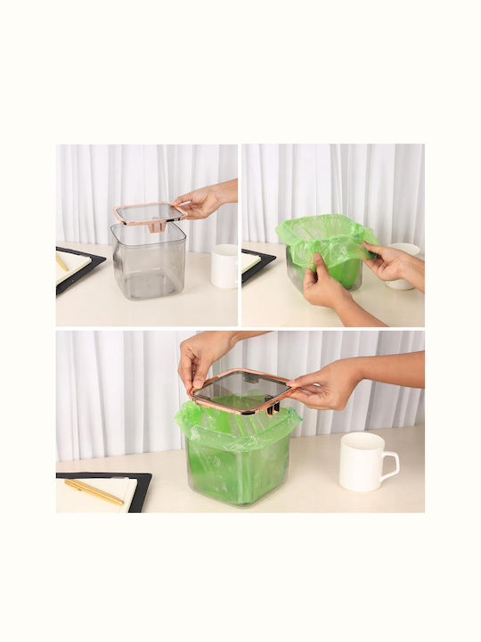 Belle Vous Set Plastic Perie și Coș de Baie 1.4l Gri
