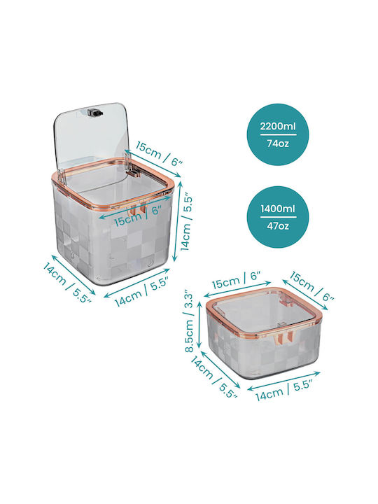 Belle Vous Set Plastic Perie și Coș de Baie 1.4l Gri