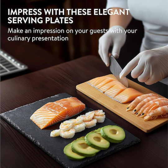 Navaris Serving Platter for Sushi Wooden 30x20cm 8 Pieces