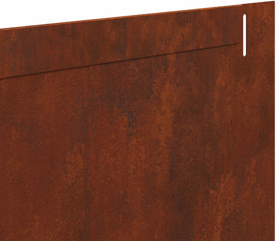 vidaXL Metal Garden Hedge in Brown Color 1.02m x 15cm 30 Pieces