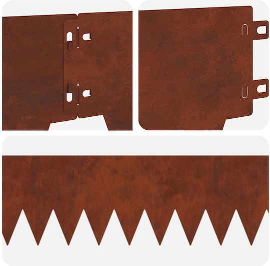 vidaXL Metallic Garden Hedge in Brown Colour 15cm x 1.03m 20 Pieces