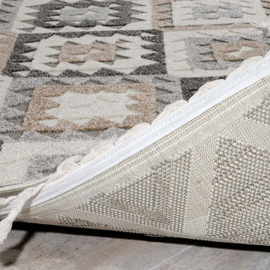 Tzikas Carpets Tenerife 54109-270 Rug Outdoor Rectangular from Jute with Fringes Gray