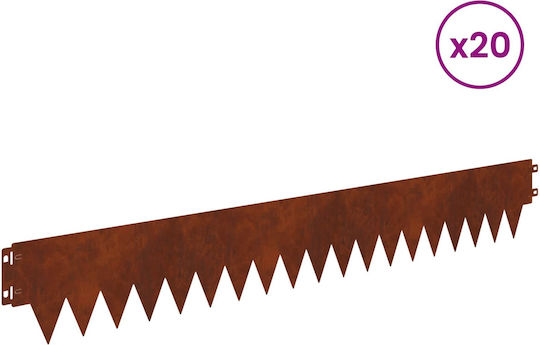 vidaXL Metallic Garden Hedge in Brown Colour 15cm x 1.03m 20 Pieces