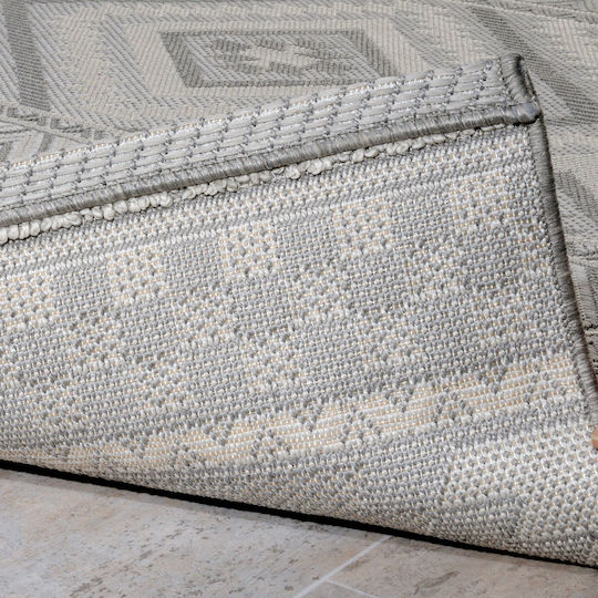 Tzikas Carpets Novo Χαλί Εξωτερικού Χώρου Ορθογώνιο Ψάθινο Μαύρο-ασημί 133x190cm