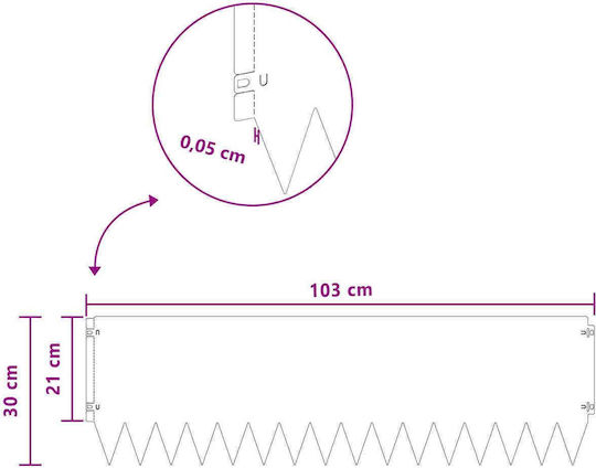 vidaXL Metallische Gartenhecke in Weiß Farbe 1,03m x 30cm 10 Stück