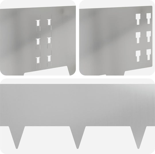 vidaXL Gardă Vie De Grădină Metalică Argintie 1m x 25cm 10 Bucăți