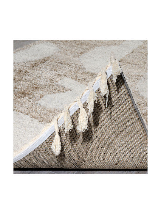 Tzikas Carpets Dolce 62564-070 Handmade Rug Rectangular with Fringes Beige