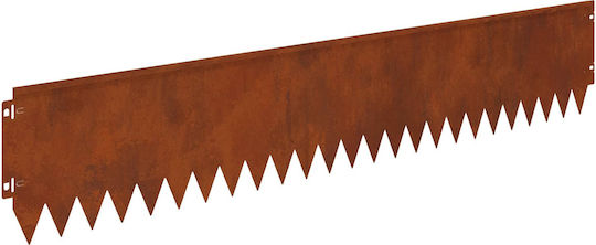 vidaXL Metal Garden Hedge in Brown Colour 20cm x 1.03m 30 Pieces