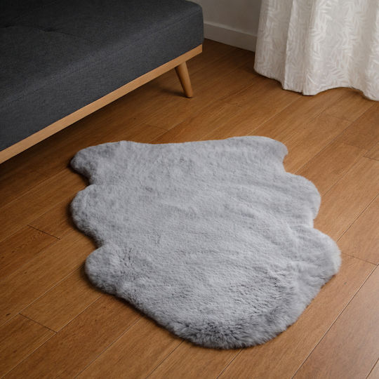 Ravelia Rutschfest Teppich Rechteckig Pelzige Light Grey