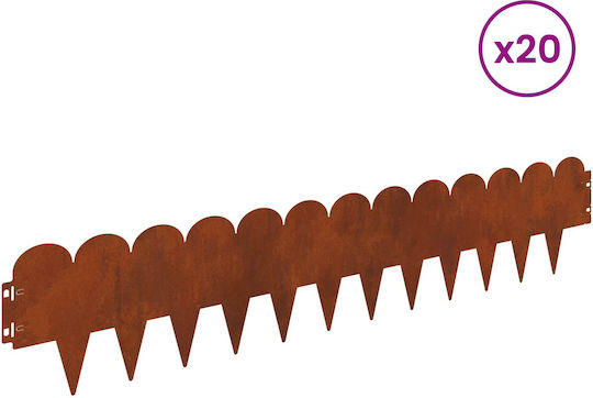 vidaXL Garden Hedge in Brown Colour 20cm x 1.03m 20 Pieces