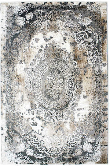 Tzikas Carpets Elements 31131-975 Кръгъл Килим БЕЖОВО-КАФЯВО-СИВО-ЗЛАТНО Ф200cm