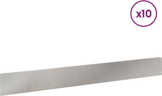 vidaXL Metallische Gartenhecke in Silber Farbe 1m x 12cm 10 Stücke