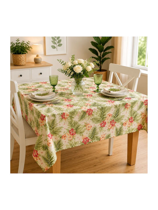 Pucioasa Față De Masă Bumbac Rezistent La Pete Tropical Flowers 160x220cm