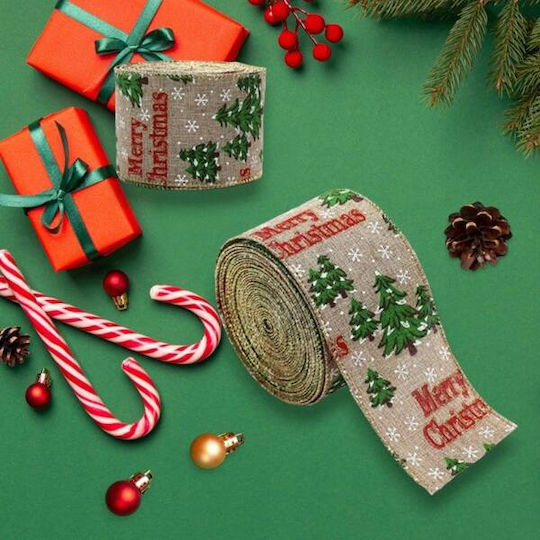 ecarla Weihnachtsgirlande Beiges Farbband 6.3x200cm