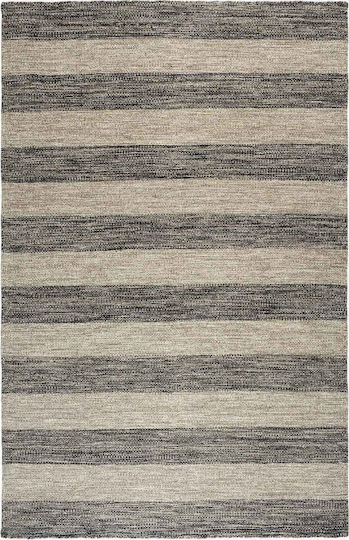 Tapicap Biento Handmade Rug Rectangular Wool Anthracite Stripes